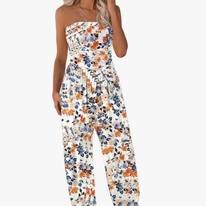 Floral Strapless Jumpsuit